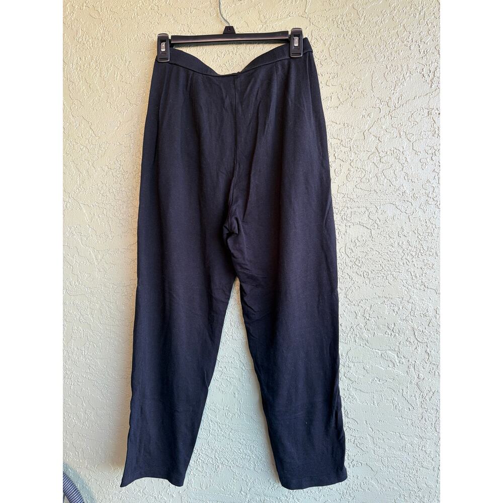 Eileen Fisher Pull On Pants Womens Petite XS Black Straight High Rise Pockets - Picture 2 of 6